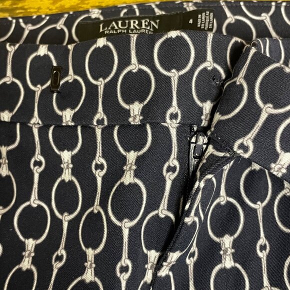 Lauren Ralph Lauren Chain Link Equestrian Pants Sz 4 Preppy Old Money Navy Blue - Picture 4 of 9